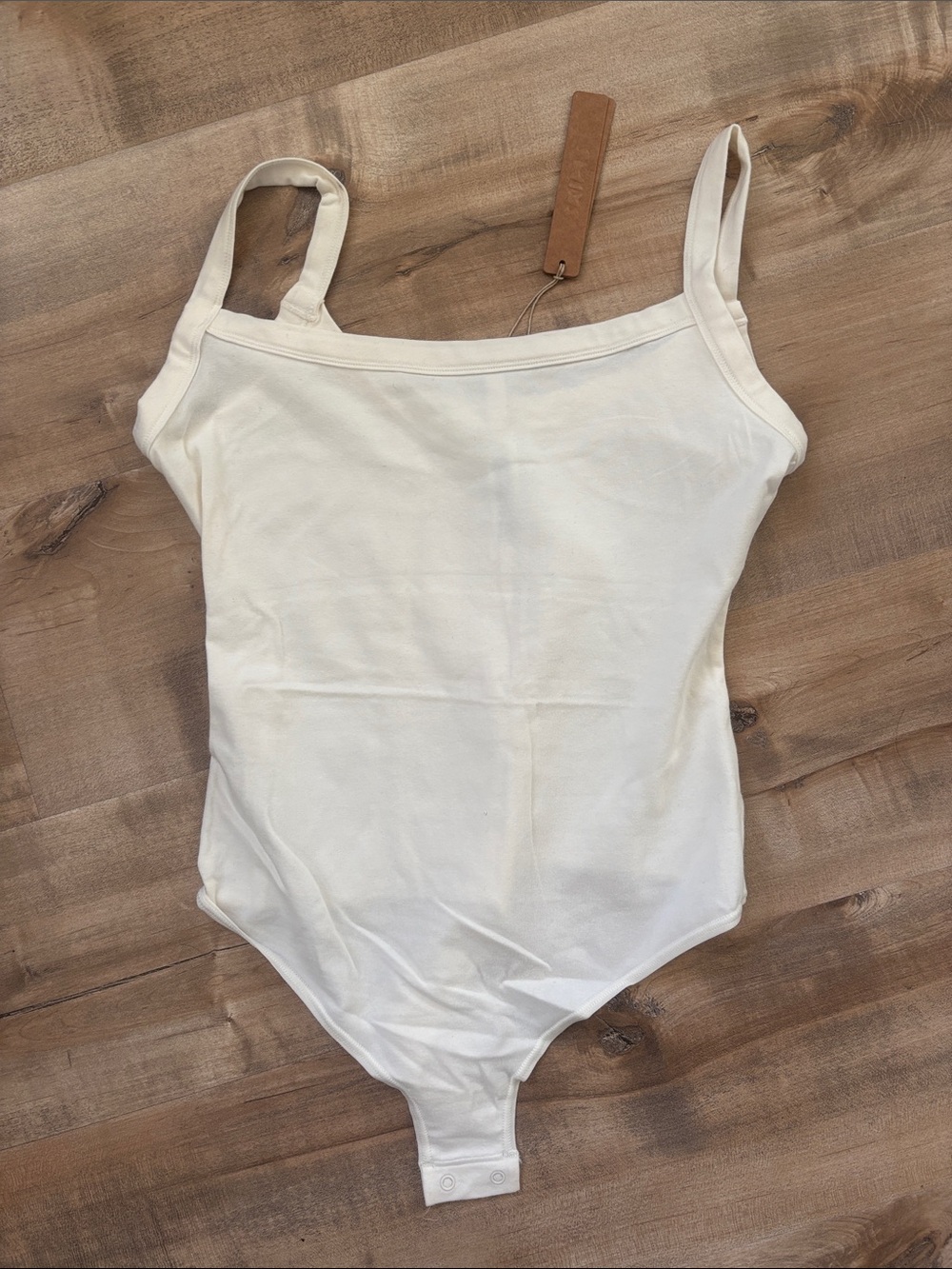 SKIMS Cotton Jersey Scoop Neck Bodysuit in Marble